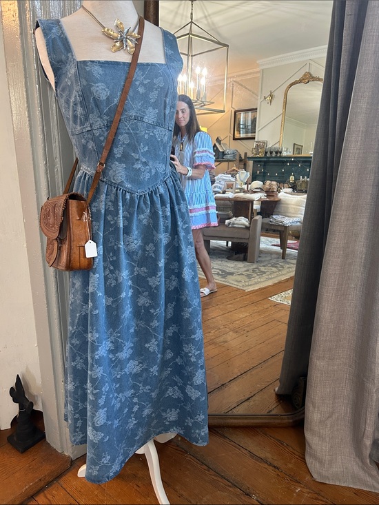 Blu Pepper Dresses & Skirts - Blu Pepper Blue Floral Maxi Dress with Square Neck